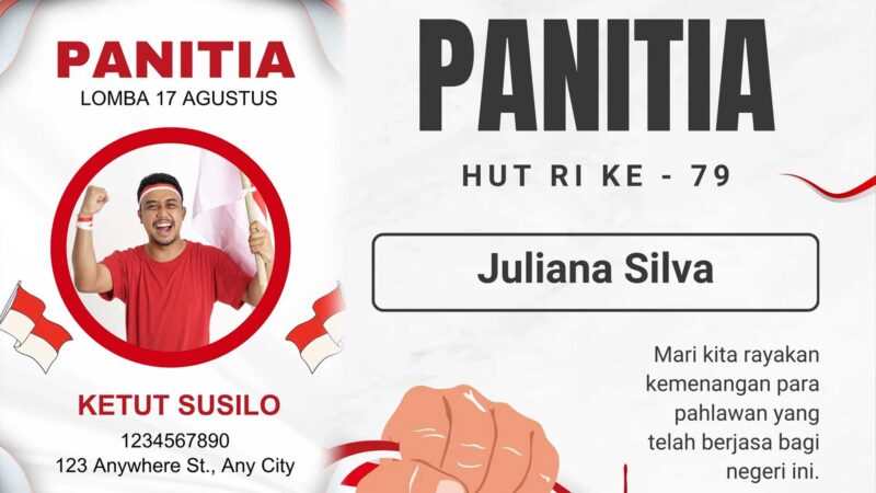 Link Download Gratis Template ID Card Panitia 17 Agustus HUT RI ke 79